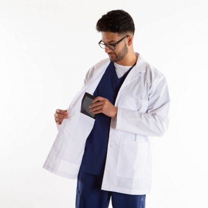 short lab coat