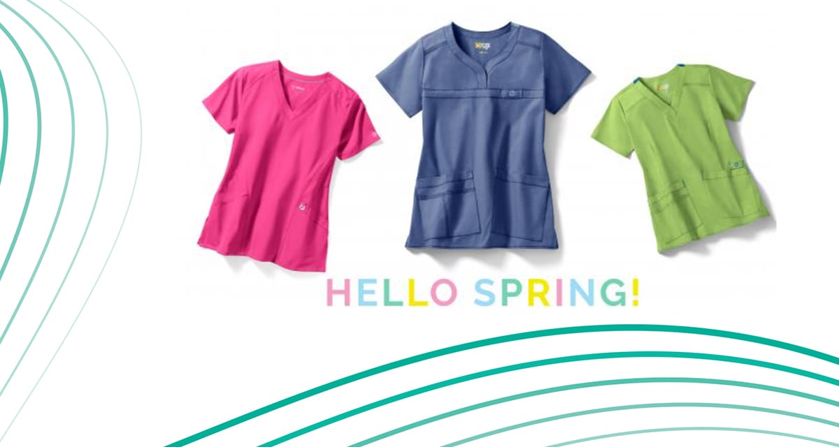 Add a pop of colour to your scrubs uniform this spring