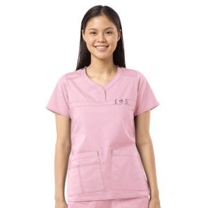 6208 Curved Notch Neck Scrub Top Rose Blush