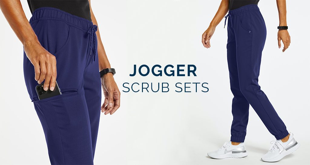 Scrub set with jogger pants hot sale